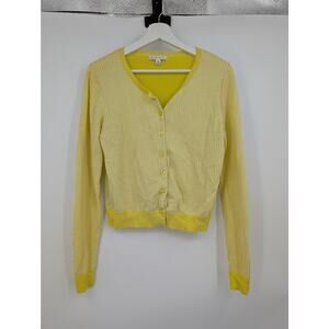 Cabi #706 Daffodil Yellow Cardi Butter Yellow Button Cardigan Women's M Career